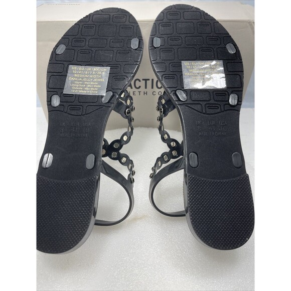 Kenneth Cole Dahlia Jelly Studded Flat Sandals, Black, Women Size 10 #789 - Picture 7 of 9